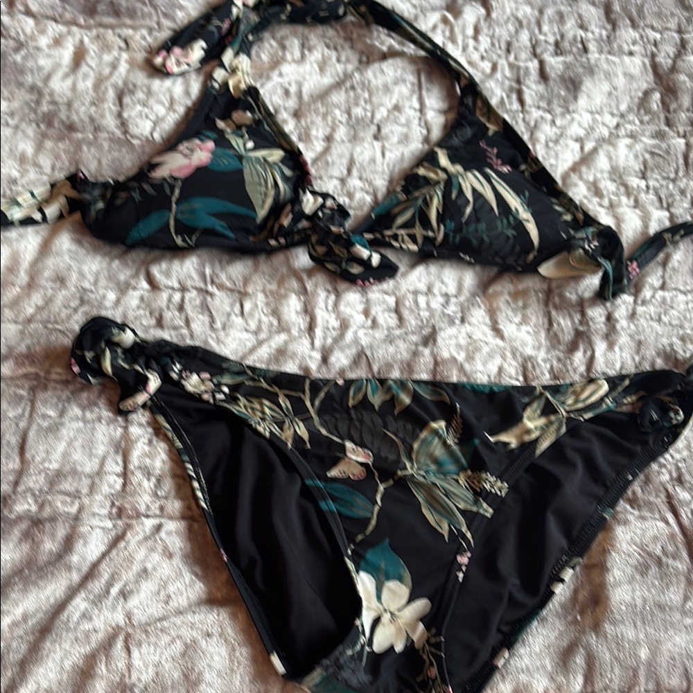 Kate Spade Black Floral Bikini